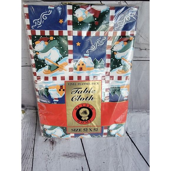 Vintage Christmas Tablecloth 52x52 Inch Square Better Homes New In Package - Picture 1 of 2